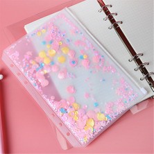 Hongliang Shop  A5-Pembe Tarzı Sevimli Dosya Kılıfı Kawaii Öğrenci Kızlar Süsleme Sequ Delikler Iç Cebi Için Dosya Planlayıcı Ajandası Defter Not Defteri A5A6 (Yurt Dışından)