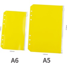 Hongliang Shop  A5-Pembe Stili A5A6 Dosya Cebi Pvc Dosya Gevşek Bluz Çanta Renkli Fermuar Klasörler 6-Halka Defter Dosya Kılıfı Belge Filtreleme Çantaları (Yurt Dışından)