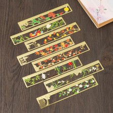 Hongliang Shop  B-4 Stili Retro Çin Tarzı Oyuk Metal Ayraç Cetvel Kitap Tutucu Çok Fonksiyonlu Kitap Klipsi Çocuk si Okul Ofis Kırtasiye Malzemeleri (Yurt Dışından)