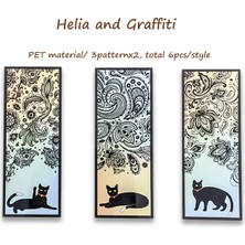 Hongliang Shop  Helia Ve Grafiti Stili Sevimli Kedi Ayraçlar Şeffaf Pet Sevimli Yavru Günlük Okuma Kitap Sayfa Işaretçisi Okul Kırtasiye Öğrenci Öğretmen si (Yurt Dışından)