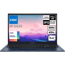 Asus Vivobook 15 I7-1355U 8 GB 256 GB SSD 15.6" Fhd Windows 11 Home X1504VA-NJ1499BT26