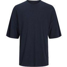 Jack & Jones JErkek Pamuklu Lacivert Bisiklet Yaka Tişört 12259975