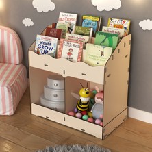 Mingitav Toby 6 Bölmeli Ahşap Montessori Kitaplık Bebek Çocuk Odası Eğitici Iskandinav Tarz Kitaplık