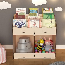 Mingitav Toby 6 Bölmeli Ahşap Montessori Kitaplık Bebek Çocuk Odası Eğitici Iskandinav Tarz Kitaplık