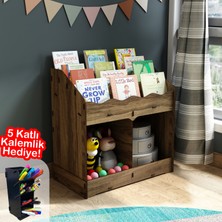 Mingitav Toby 6 Bölmeli Ahşap Montessori Kitaplık Bebek Çocuk Odası Eğitici Iskandinav Tarz Kitaplık