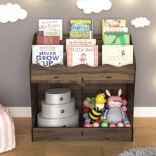 Mingitav Toby 6 Bölmeli Ahşap Montessori Kitaplık Bebek Çocuk Odası Eğitici Iskandinav Tarz Kitaplık
