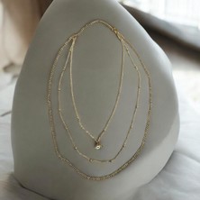 Gigi Giyim Taşlı Göz Detaylı 3'lü Kolye