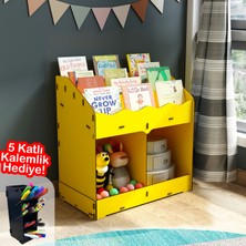 Mingitav Toby 6 Bölmeli Ahşap Montessori Kitaplık Bebek Çocuk Odası Eğitici Iskandinav Tarz Kitaplık