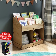 Mingitav Toby 6 Bölmeli Ahşap Montessori Kitaplık