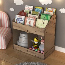 Mingitav Toby 6 Bölmeli Ahşap Montessori Kitaplık
