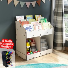 Mingitav Toby 6 Bölmeli Ahşap Montessori Kitaplık Bebek Çocuk Odası Eğitici Iskandinav Tarz Kitaplık