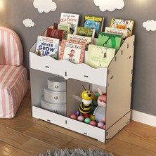 Mingitav Toby 6 Bölmeli Ahşap Montessori Kitaplık Bebek Çocuk Odası Eğitici Iskandinav Tarz Kitaplık