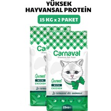 Carnaval Gourmet Tavuklu Kuzu Etli ve Ciğerli Yetişkin Kedi Maması 30Kg (2x15Kg )