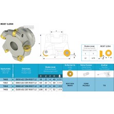 Teknik 63 mm Çap Yüz Değirmeni D063 D22 Z04 RCKT1204