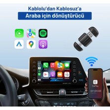 Embatech Araç Içi 2in1 Android ve Apple Cihazlar Için Kablosuz Android Auto ve Carplay Adaptörü (EMT-006)