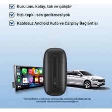 Embatech Araç Içi 2in1 Android ve Apple Cihazlar Için Kablosuz Android Auto ve Carplay Adaptörü (EMT-006)