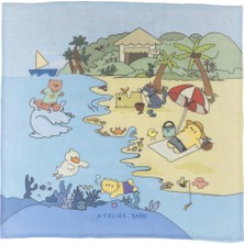 Çift Katlı Müslin Bebek Örtüsü - Sahil / Erkek