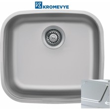 Krom Evye Undermount EC-102 Desenli Paslanmaz Çelik Mutfak Evyesi