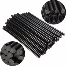 WellHise Siyah Çubuk Silikon 11mm Kalın Sıcak Mum Silikon 22cm 10 ADET