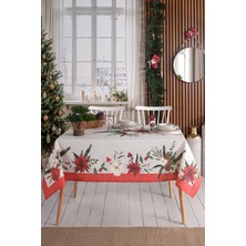 Premium Yılbaşı Red Viscum Su Geçirmez Masa Örtüsü 140X180
