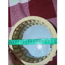 Ev Dekorasyon Modern Dekoratif Bohem Rafya Tepsi Doğal Bambu Aynalı 18 cm Boncuklu Tepsi