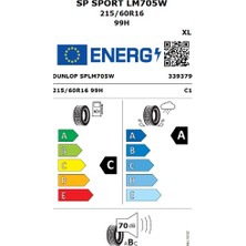 Dunlop 215/60 R16 Tl 99H Xl Sp Sport LM705 Oto Yaz Lastiği ( Üretim Yılı: 2024 )