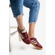 Kadın Günlük Bordo Rahat Taban Sneaker