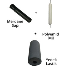 Umur Tutkal Sürme Merdanesi Lastiği ve Sapı + Polyemid Mil