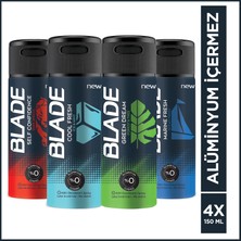 Blade Erkek Deodorant 150 ml 4'lü Set (Self,green,marine,cool)