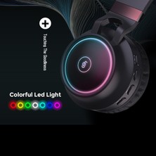 Digital Computer Home Fıngertıme Rgb Işıklı Bluetooth 5.0 Kablosuz Kulaklık Hifi Stereo Aux Fm Tf Müzik Oyun Kulaklığı-Beyaz (Yurt Dışından)