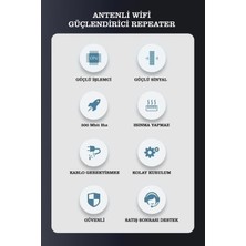 Conocer 6 Antenli Wifi Repeater Sinyal Güçlendirici Access Point 300MBPS Kablosuz Kolay Kurulum Repeater