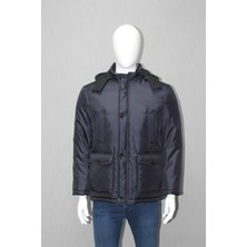 Antiocheia Lacivert Kapüşonlu Erkek Mont