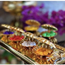 6'lı Gold,metal Midye Model Lokumluk