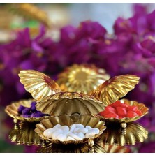 6'lı Gold,metal Midye Model Lokumluk