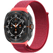 ZORE ​​galaxy Watch Ultra 47MM Krd-03 Hasır Kordon-Kırmızı