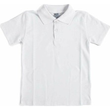 Polo Yaka Tişört Alm Kısa Kol 6-16 Yaş Çocuk Beyaz Okul Tişört/t-Shirt 5-6 Yaş