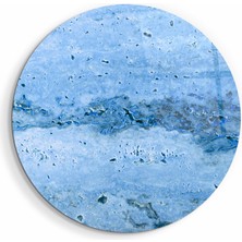 Supracolors Travertine Stone - Azure Yuvarlak Cam Tablo