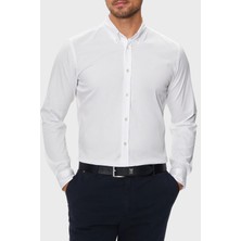 Boss Pamuk Karışımlı Slim Fit Logolu Gömlek Erkek Gömlek 50520291 100