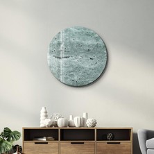 Supracolors Travertine - Moon - BlueGray Yuvarlak Cam Tablo