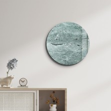 Supracolors Travertine - Moon - BlueGray Yuvarlak Cam Tablo