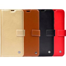 Storepgs Galaxy M32 Kılıf Kar Deluxe Kapaklı Kılıf-Siyah