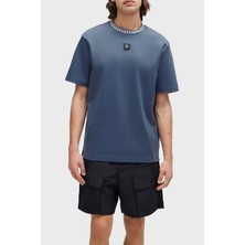 Hugo Interlok Pamuklu Relaxed Fit Bisiklet Yaka T Shirt Erkek T Shirt 50510035 462