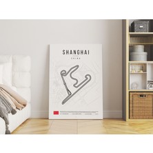 Pegziz Çin Shangai Formula 1 Pisti Sanatsal Kanvas Tablo Minimalist Duvar Tablosu