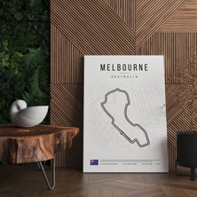 Pegziz Avustralya Melbourne Formula 1 Pisti Kanvas Tablo F1 Duvar Dekoru Sanatsal Kanvas Tablo