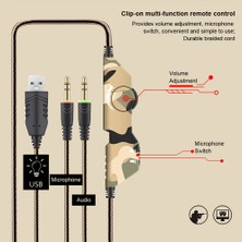 Digital Computer Home Ovleng GT94 Kamuflaj Stili Kablolu Oyun Kulaklığı Kulak Üstü E-Spor Kulaklık Usb+2x3.5mm LED Aydınlatma Gürültü Engelleyici Mikrofonlu Kulaklık-Camo Yeşil (Yurt Dışından)