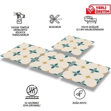 Tink Kendinden Yapışkanlı Zümrüt Çiçekli Desenli Pvc Karo 30X30 cm