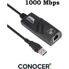 USB 3.0 To Ethernet Çevirici Dönüştürücü Adaptör Destekli Yüksek Kalite En Yüksek Hız: 1000MPBS