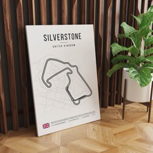 Pegziz Ingiltere Siverstone Pisti Formula 1 Minimalist Kanvas Tablo  Sanatsal Duvar Tablosu