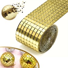 Mcreative 1 Metre Uzunluğunda Gold Renk Aynalı Mozaik Taşlı Bandı 4 cm x 1 mt