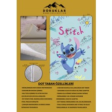 Doruklar Home Collection Kaymaz Taban Makinada Yıkanabilir Dijital Baskı Stitch Desenli Çocuk Odası Halısı 0001